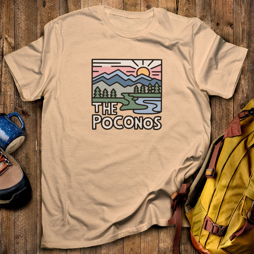 Poconos Mountains T-Shirt Sand Adventure and Outdoors Themed T-Shirt