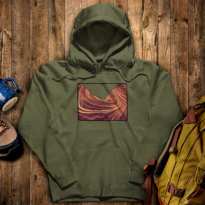 The Wave Hoodie Military Green Adventure and Outdoors Themed Hoodie