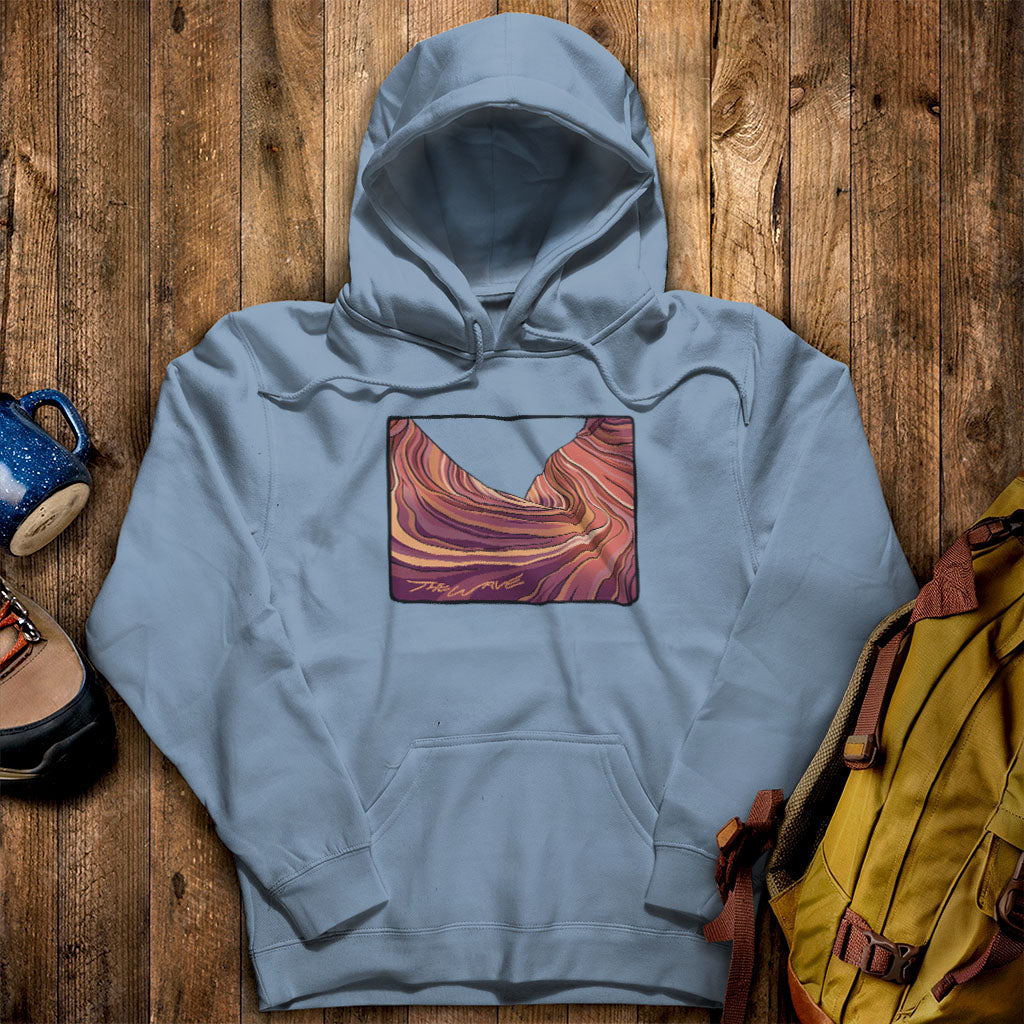 The Wave Hoodie Stone Blue Adventure and Outdoors Themed Hoodie