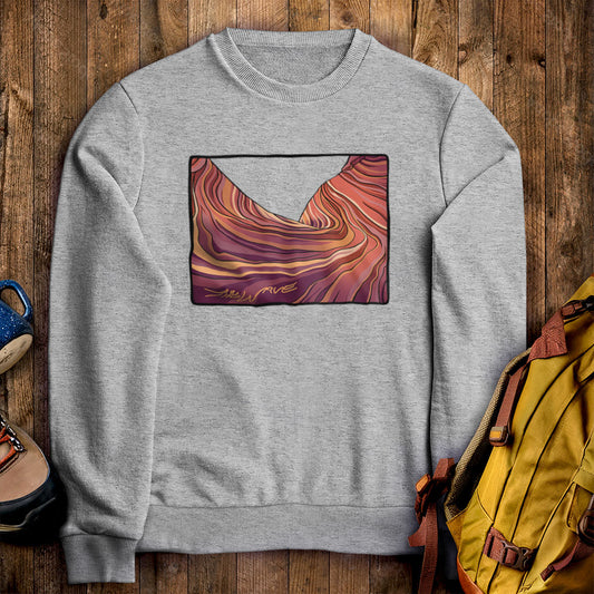 The Wave Crewneck Sweatshirt Sport Grey Adventure and Outdoors Themed Sweatshirt