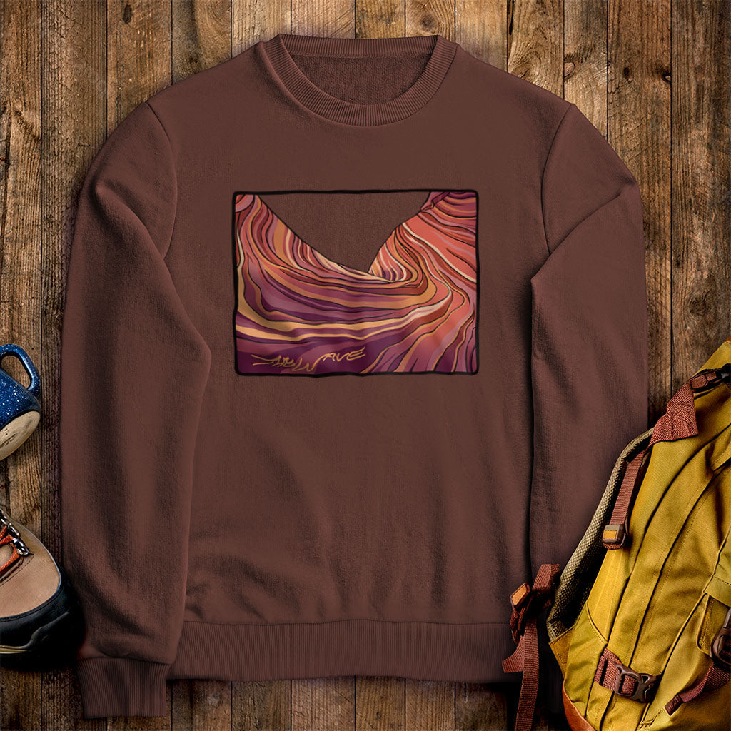 The Wave Crewneck Sweatshirt Cocoa Adventure and Outdoors Themed Sweatshirt