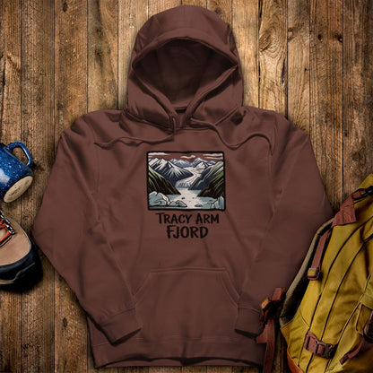 Tracy Arm Fjord Hoodie Cocoa Adventure and Outdoors Themed Hoodie