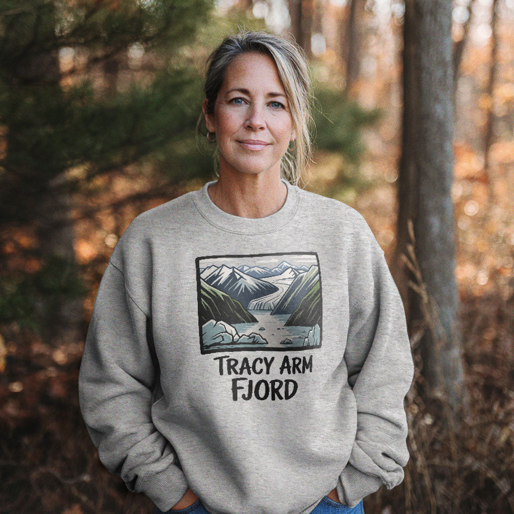 Tracy Arm Fjord Crewneck Sweatshirt Adventure and Outdoors Themed Sweatshirt