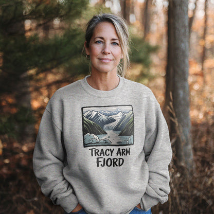 Tracy Arm Fjord Crewneck Sweatshirt Adventure and Outdoors Themed Sweatshirt