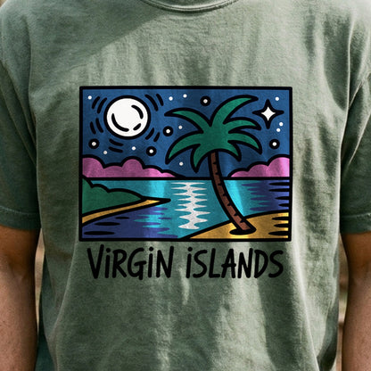 Virgin Islands at Night Cotton T-Shirt