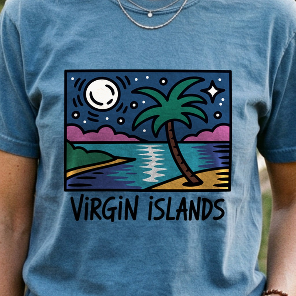 Virgin Islands at Night Cotton T-Shirt