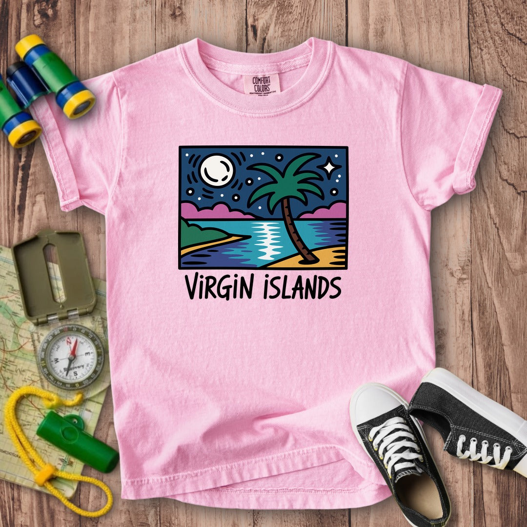 Virgin Islands at Night Kids Cotton T-Shirt