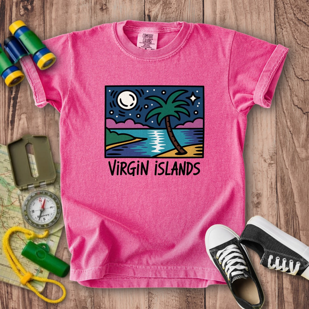 Virgin Islands at Night Kids Cotton T-Shirt