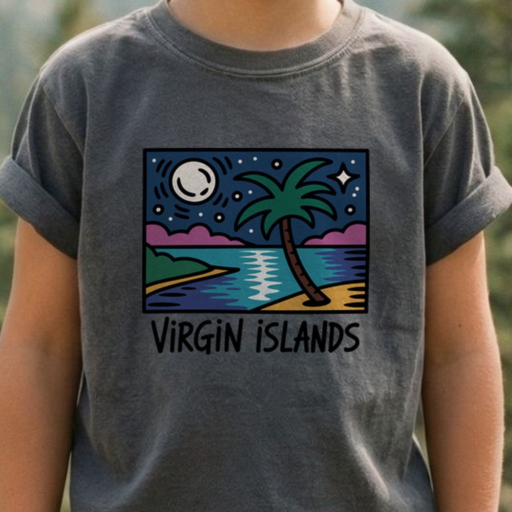 Virgin Islands at Night Kids Cotton T-Shirt