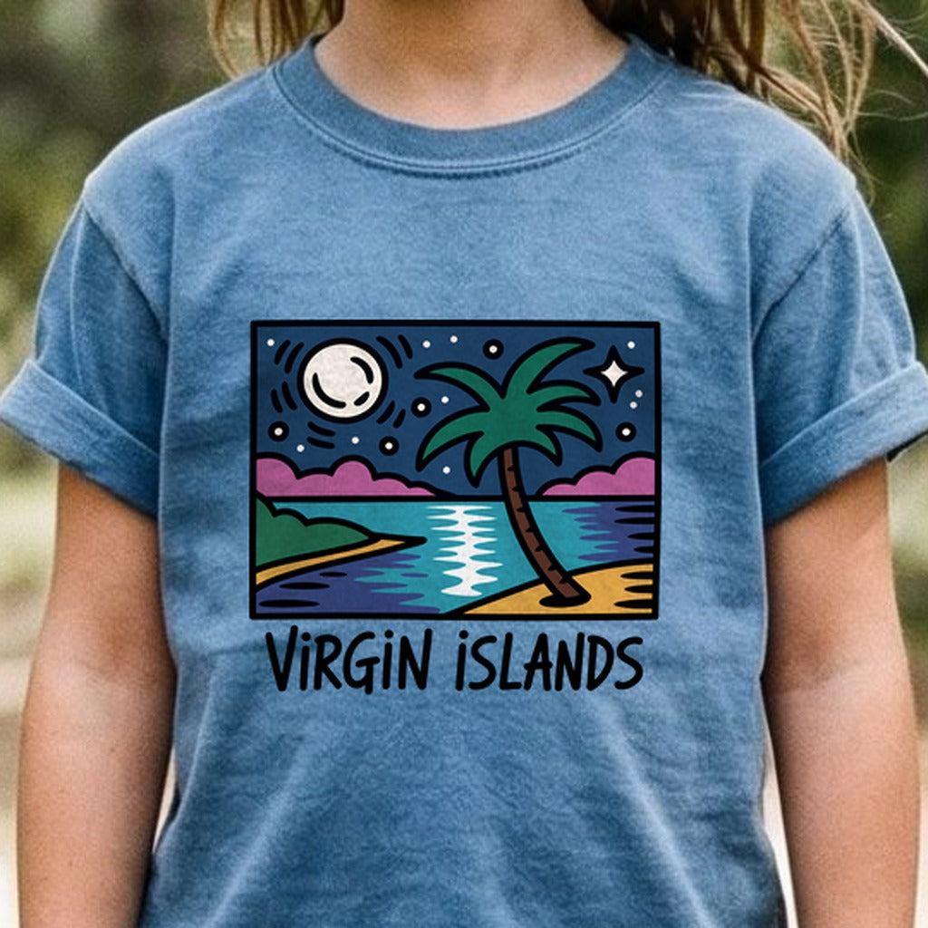 Virgin Islands at Night Kids Cotton T-Shirt