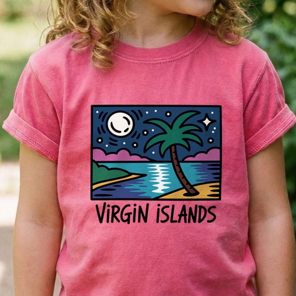 Virgin Islands at Night Kids Cotton T-Shirt