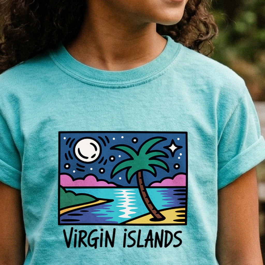 Virgin Islands at Night Kids Cotton T-Shirt