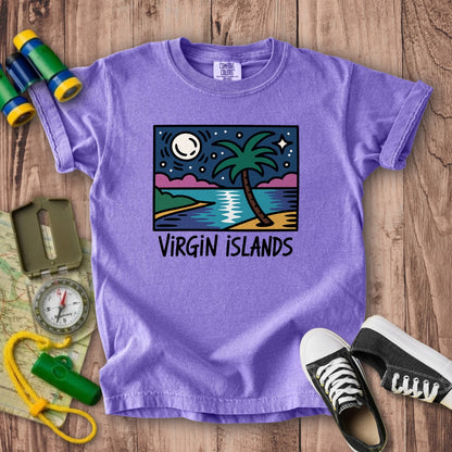 Virgin Islands at Night Kids Cotton T-Shirt