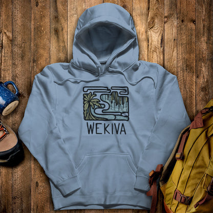 Wekiva River Hoodie Stone Blue Adventure and Outdoors Themed Hoodie