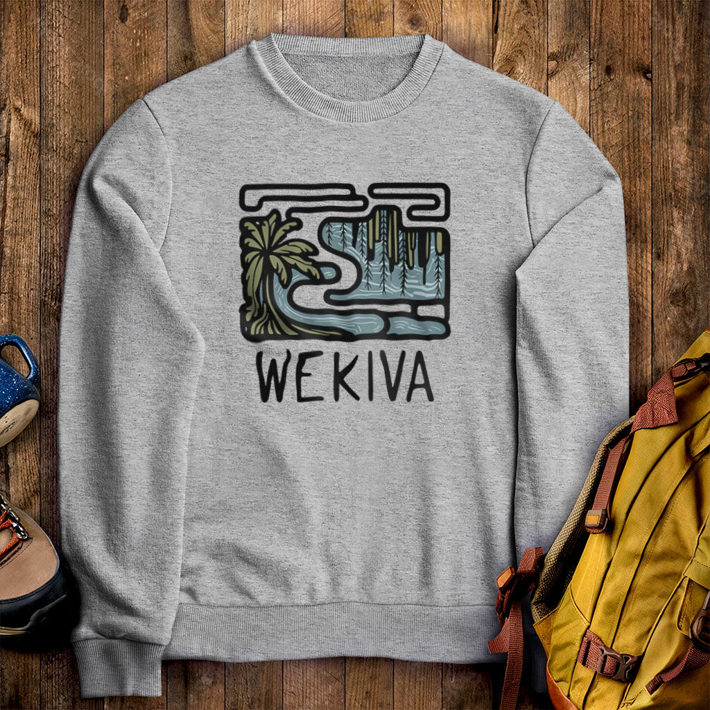 Wekiva River Crewneck Sweatshirt Sport Grey Adventure and Outdoors Themed Sweatshirt