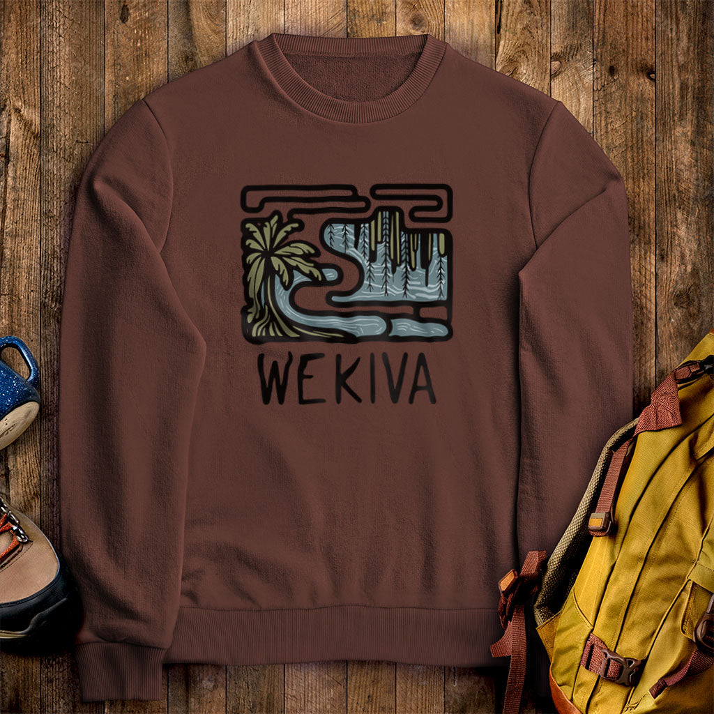 Wekiva River Crewneck Sweatshirt Cocoa Adventure and Outdoors Themed Sweatshirt