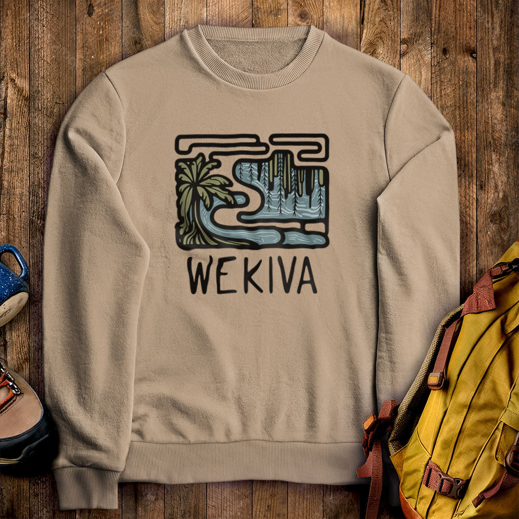 Wekiva River Crewneck Sweatshirt Sand Adventure and Outdoors Themed Sweatshirt