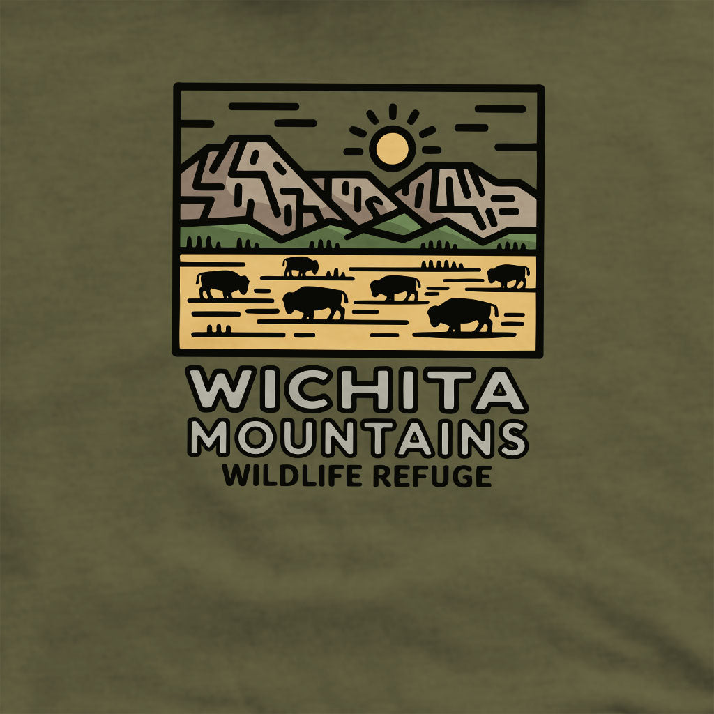 Wichita Mountains Wildlife Refuge Crewneck Sweatshirt Adventure and Outdoors Themed Sweatshirt