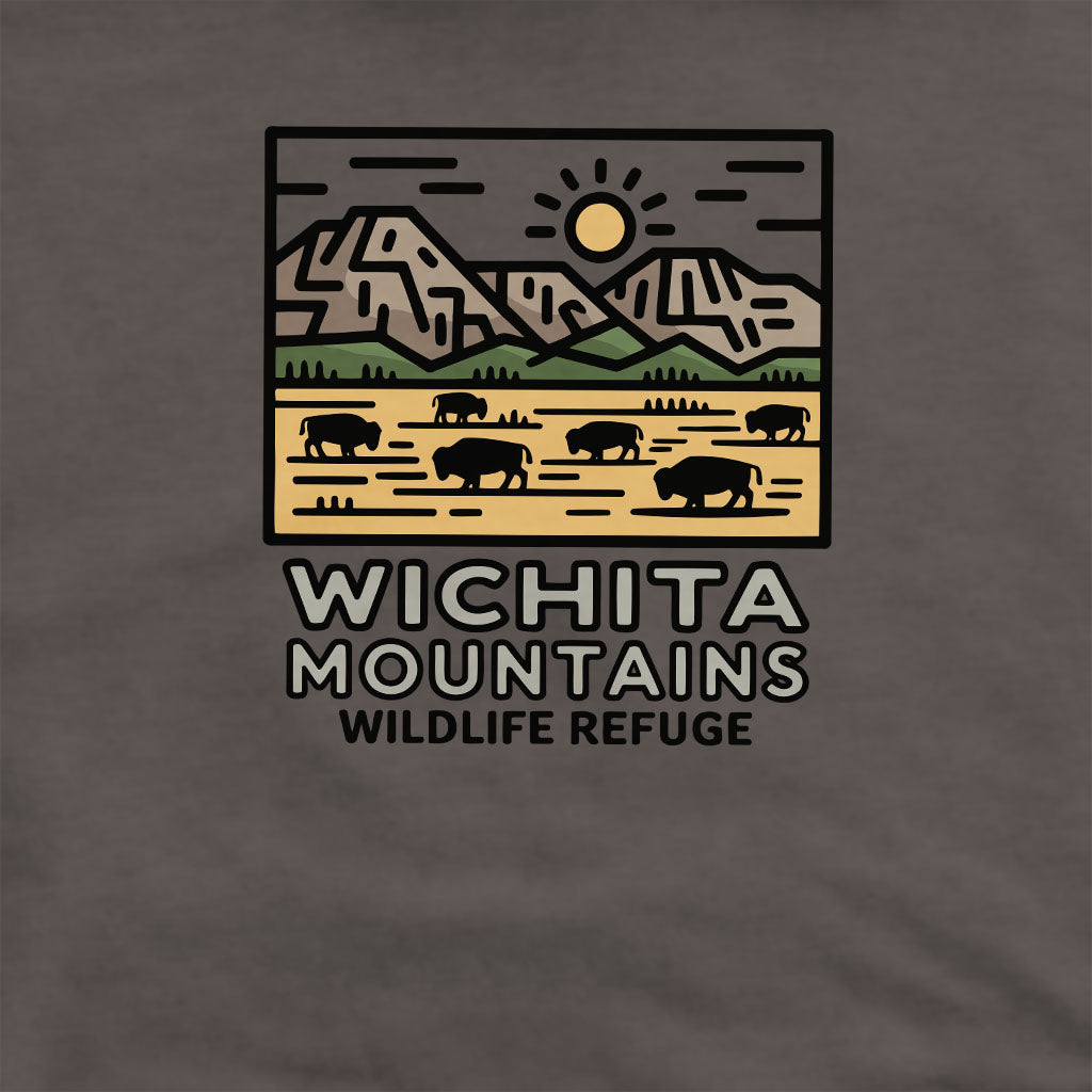 Wichita Mountains Wildlife Refuge Crewneck Sweatshirt Adventure and Outdoors Themed Sweatshirt