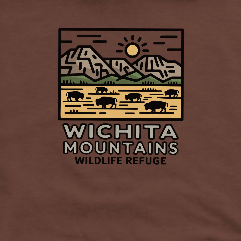 Wichita Mountains Wildlife Refuge Crewneck Sweatshirt Adventure and Outdoors Themed Sweatshirt