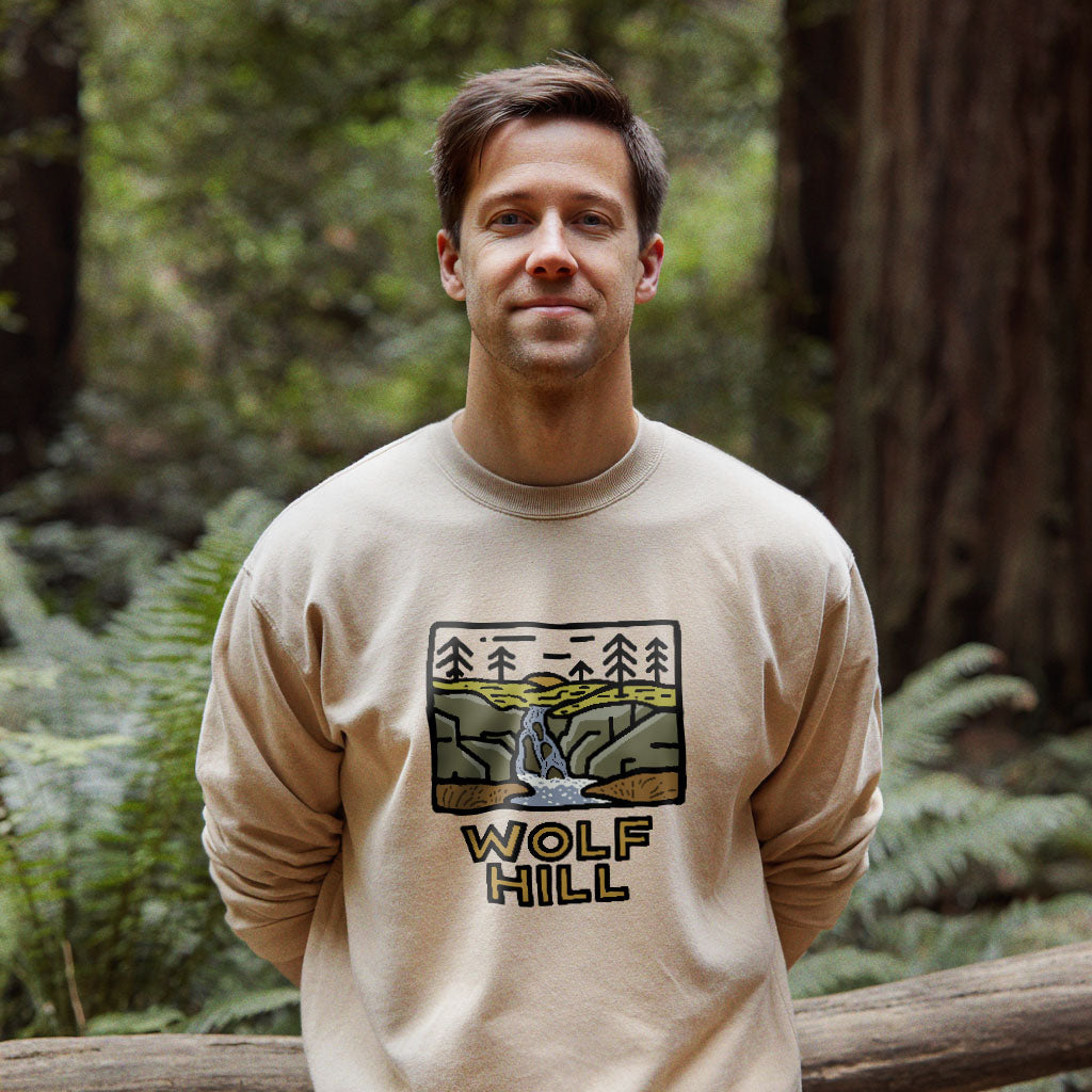 Wolf Hill Forest Preserve Crewneck Sweatshirt Adventure and Outdoors Themed Sweatshirt