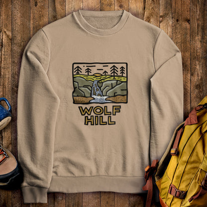 Wolf Hill Forest Preserve Crewneck Sweatshirt Sand Adventure and Outdoors Themed Sweatshirt