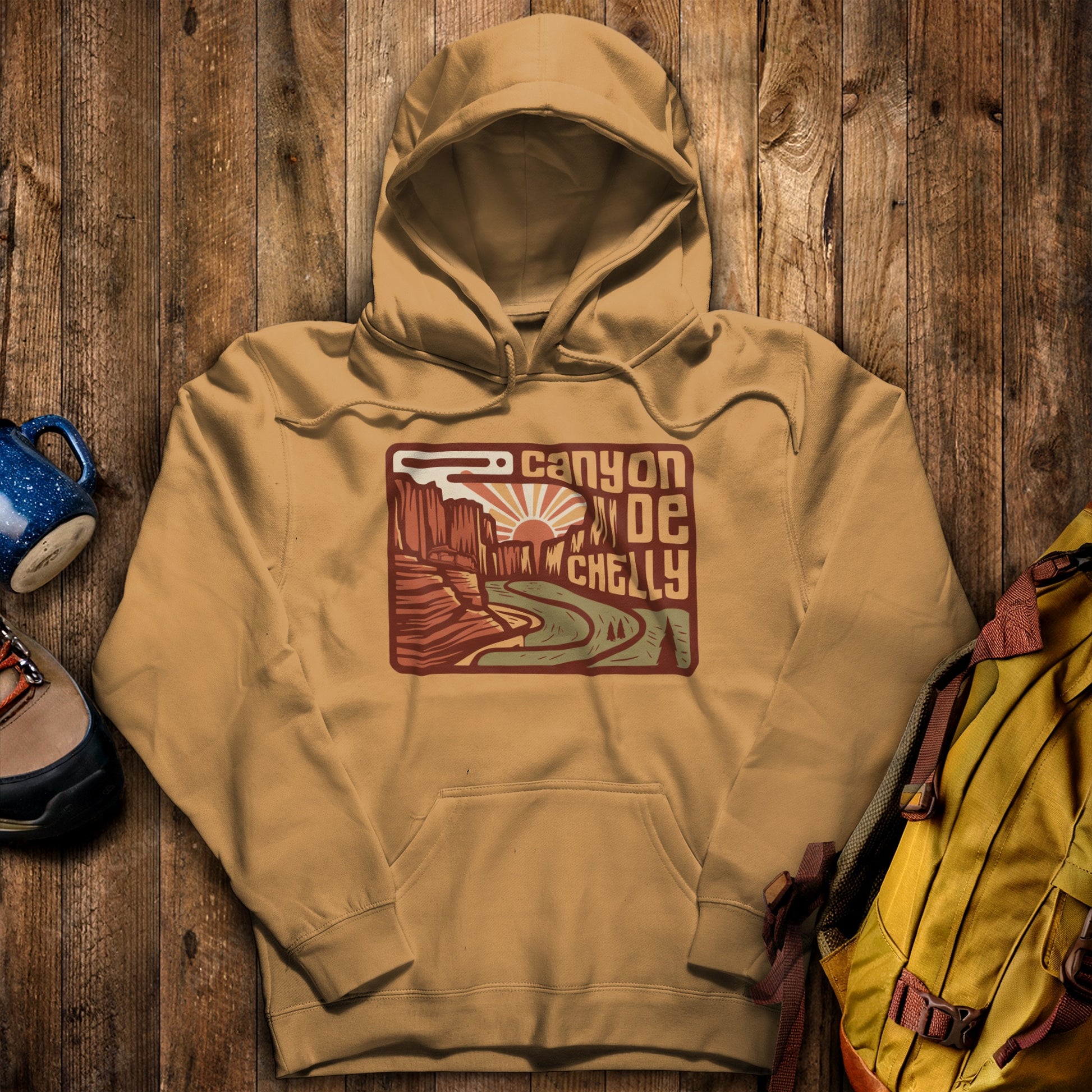 Canyon de Chelly National Monument Hoodie Mustard Adventure and Outdoors Themed Hoodie