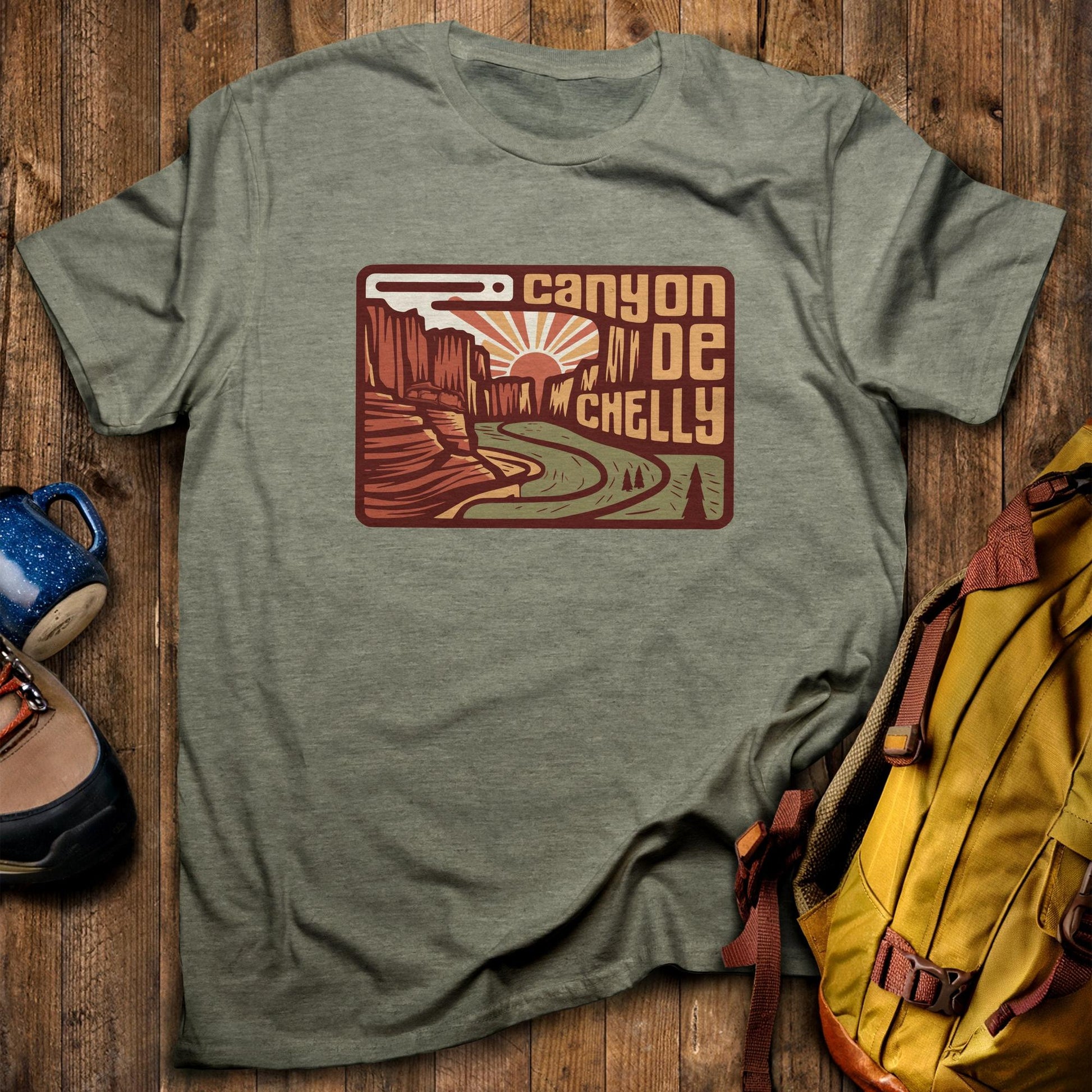 Canyon de Chelly National Monument T-Shirt Heather Military Green Adventure and Outdoors Themed T-Shirt