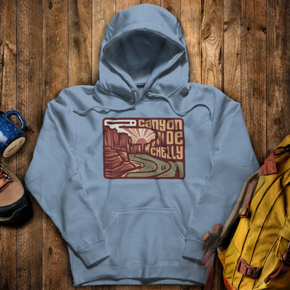 Canyon de Chelly National Monument Hoodie Stone Blue Adventure and Outdoors Themed Hoodie