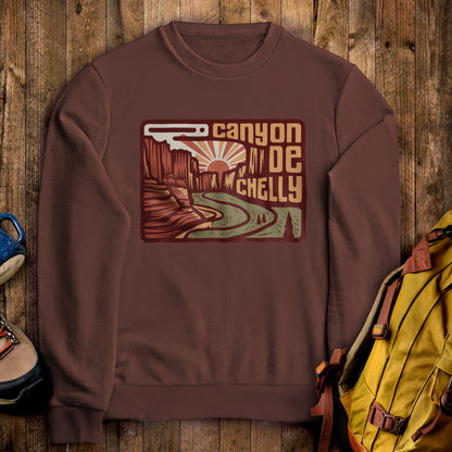 Canyon de Chelly National Monument Crewneck Sweatshirt Cocoa Adventure and Outdoors Themed Sweatshirt