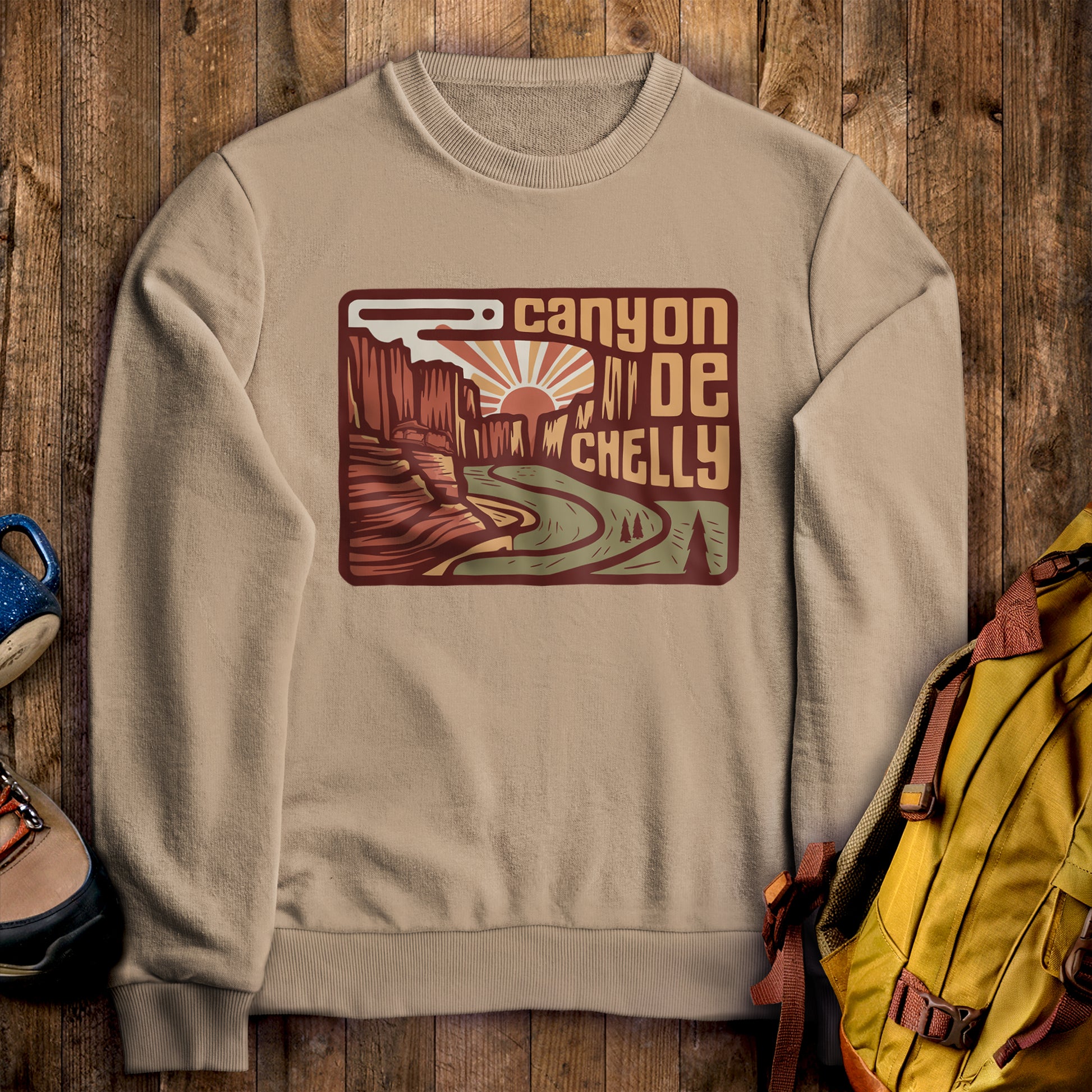 Canyon de Chelly National Monument Crewneck Sweatshirt Sand Adventure and Outdoors Themed Sweatshirt