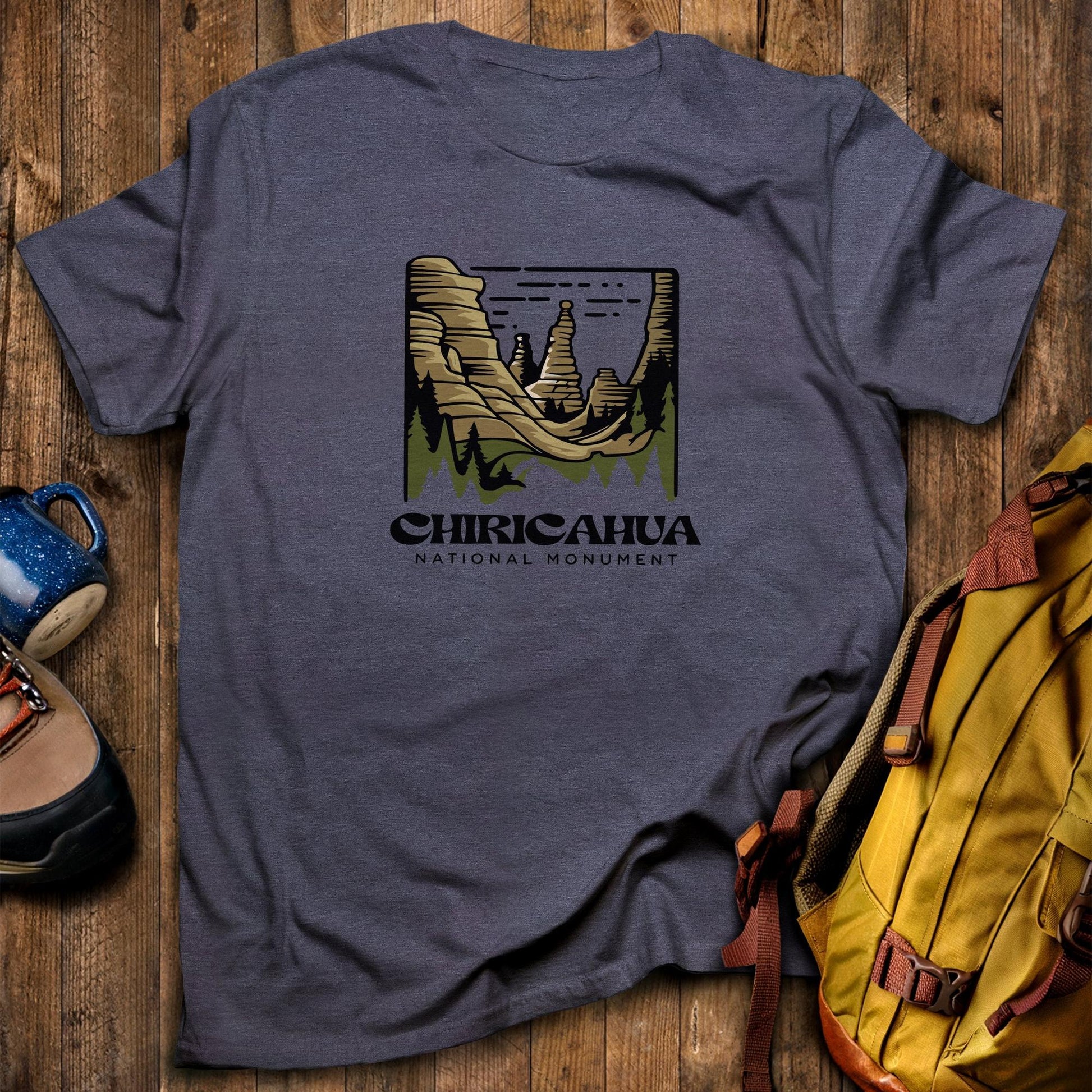 Chiricahua National Monument T-Shirt Heather Navy Adventure and Outdoors Themed T-Shirt