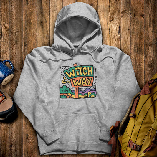 Witch Way Hoodie Sport Grey Adventure and Outdoors Themed Hoodie