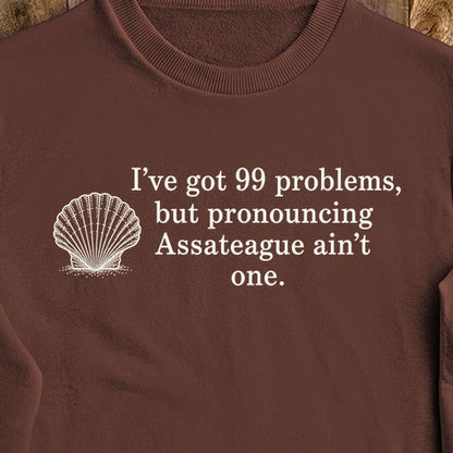 99 Problems Assateague Ain't One Crewneck Sweatshirt