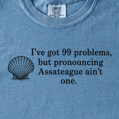 99 Problems Assateague Ain't One Kids Cotton T-Shirt
