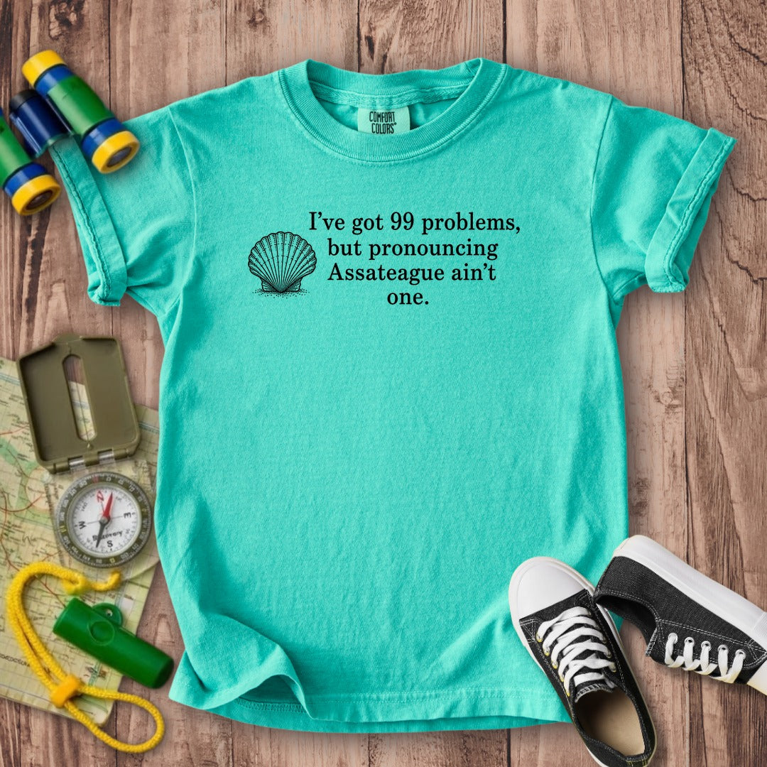 99 Problems Assateague Ain't One Kids Cotton T-Shirt