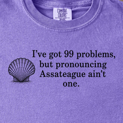 99 Problems Assateague Ain't One Kids Cotton T-Shirt