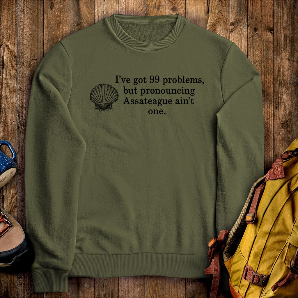 99 Problems Assateague Ain't One Crewneck Sweatshirt