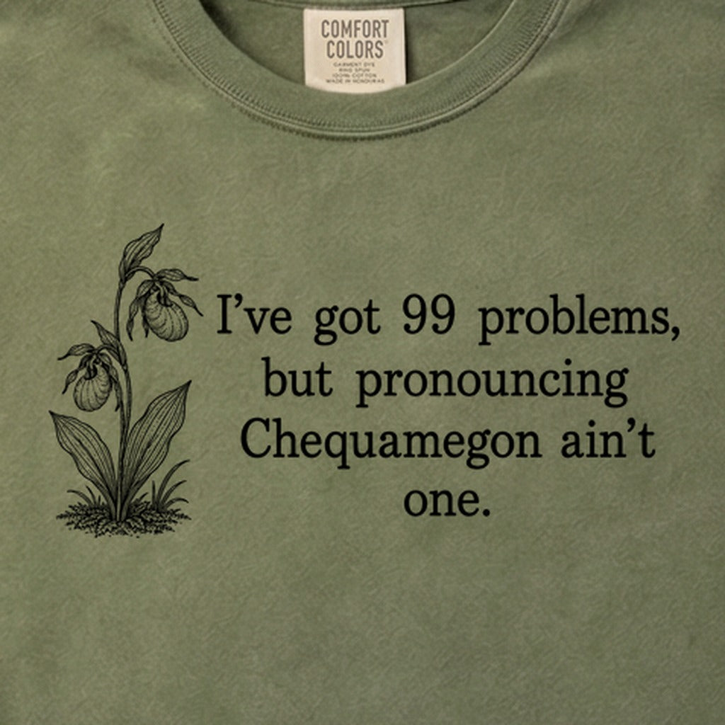 99 Problems Chequamegon Ain't One Cotton T-Shirt