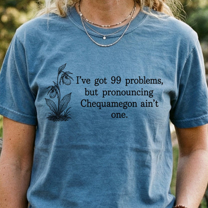 99 Problems Chequamegon Ain't One Cotton T-Shirt