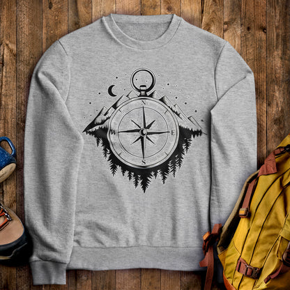 Navigate the Mountains Crewneck Sweatshirt Sport Grey Adventure and Outdoors Themed Sweatshirt