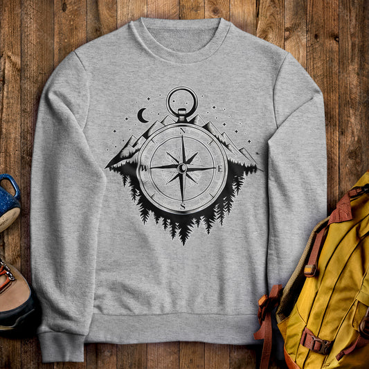 Navigate the Mountains Crewneck Sweatshirt Sport Grey Adventure and Outdoors Themed Sweatshirt