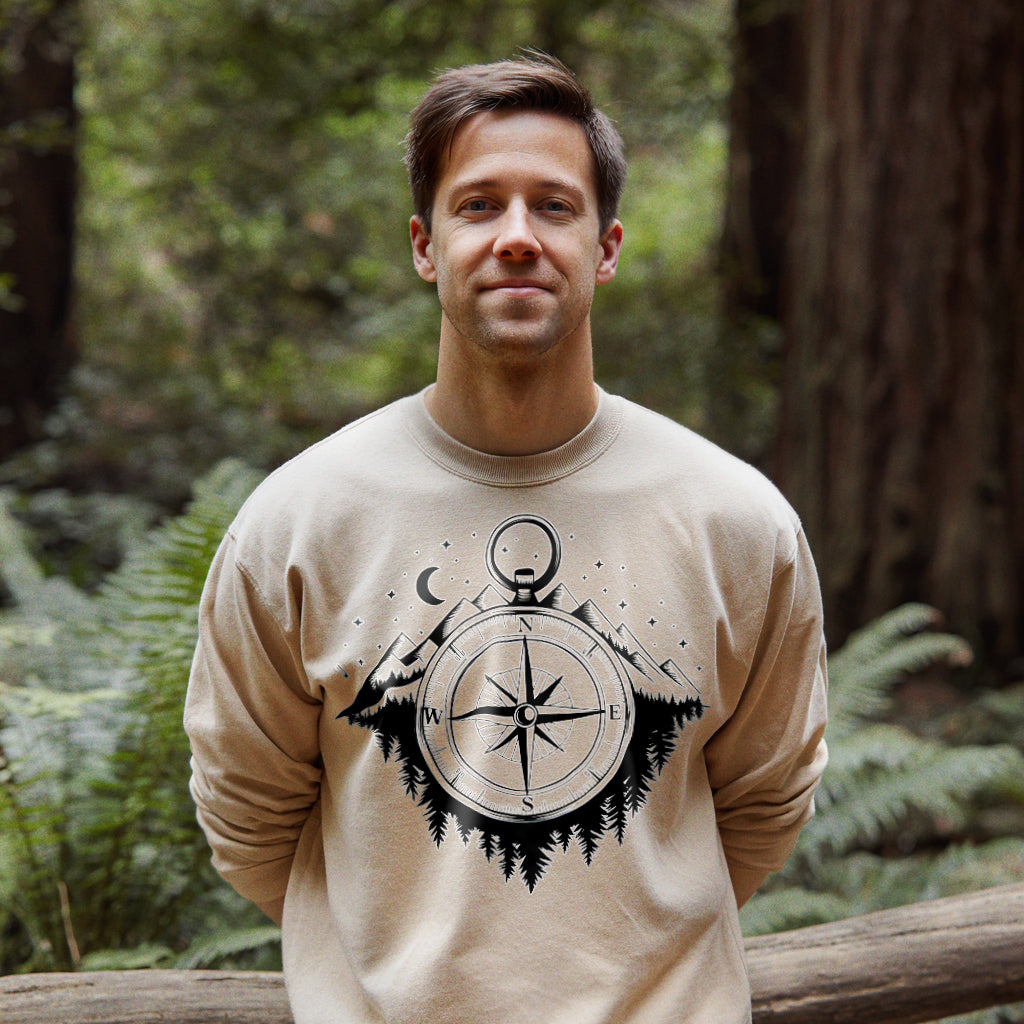 Navigate the Mountains Crewneck Sweatshirt Adventure and Outdoors Themed Sweatshirt