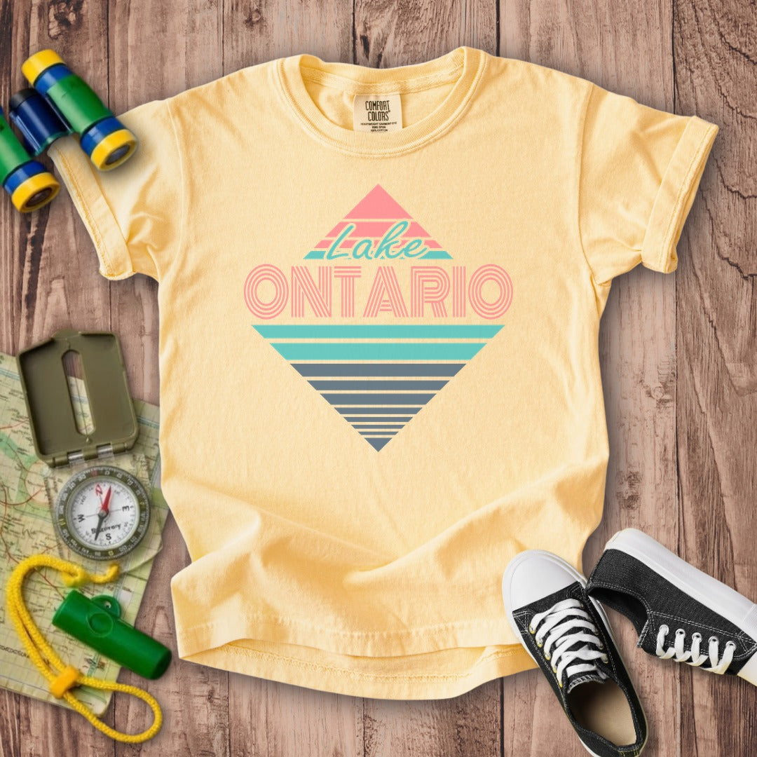 Diamond Retro Lake Ontario Kids Cotton T-Shirt
