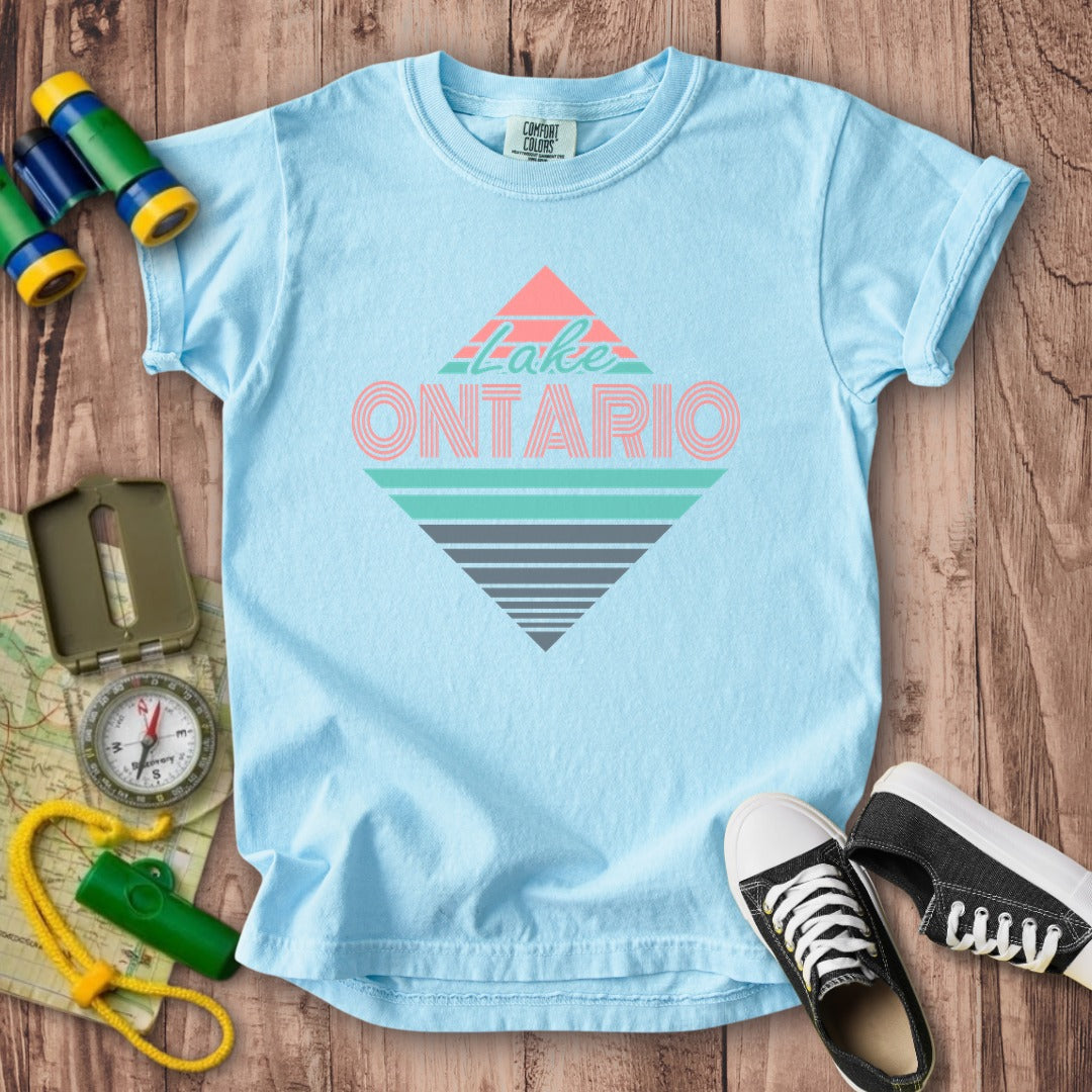 Diamond Retro Lake Ontario Kids Cotton T-Shirt