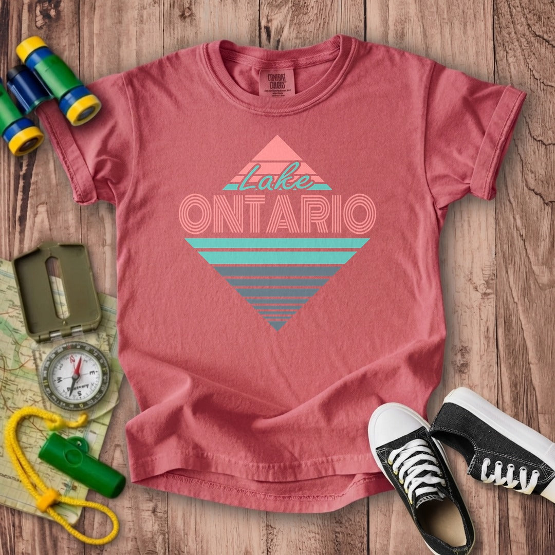 Diamond Retro Lake Ontario Kids Cotton T-Shirt