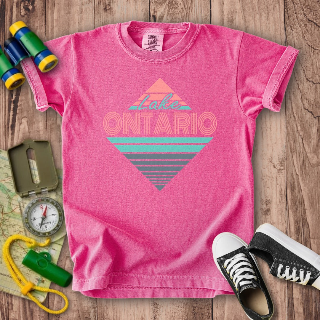 Diamond Retro Lake Ontario Kids Cotton T-Shirt