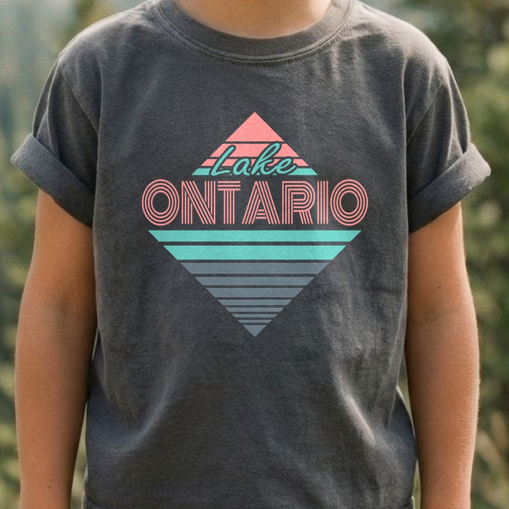 Diamond Retro Lake Ontario Kids Cotton T-Shirt