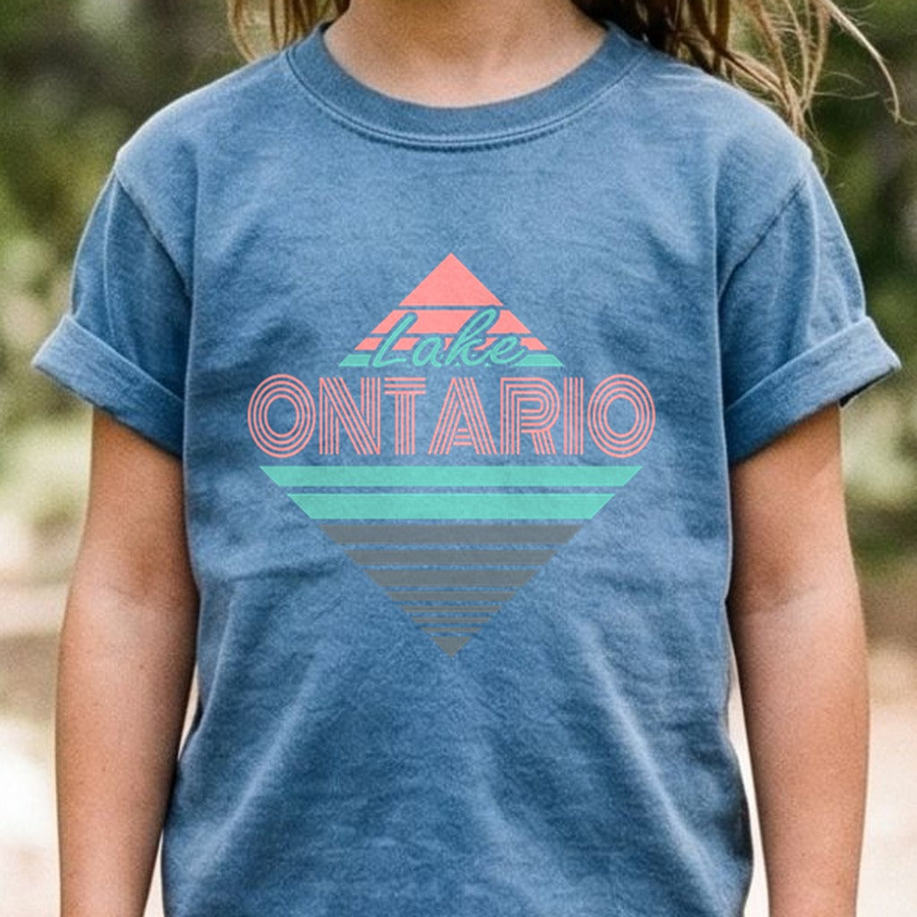 Diamond Retro Lake Ontario Kids Cotton T-Shirt
