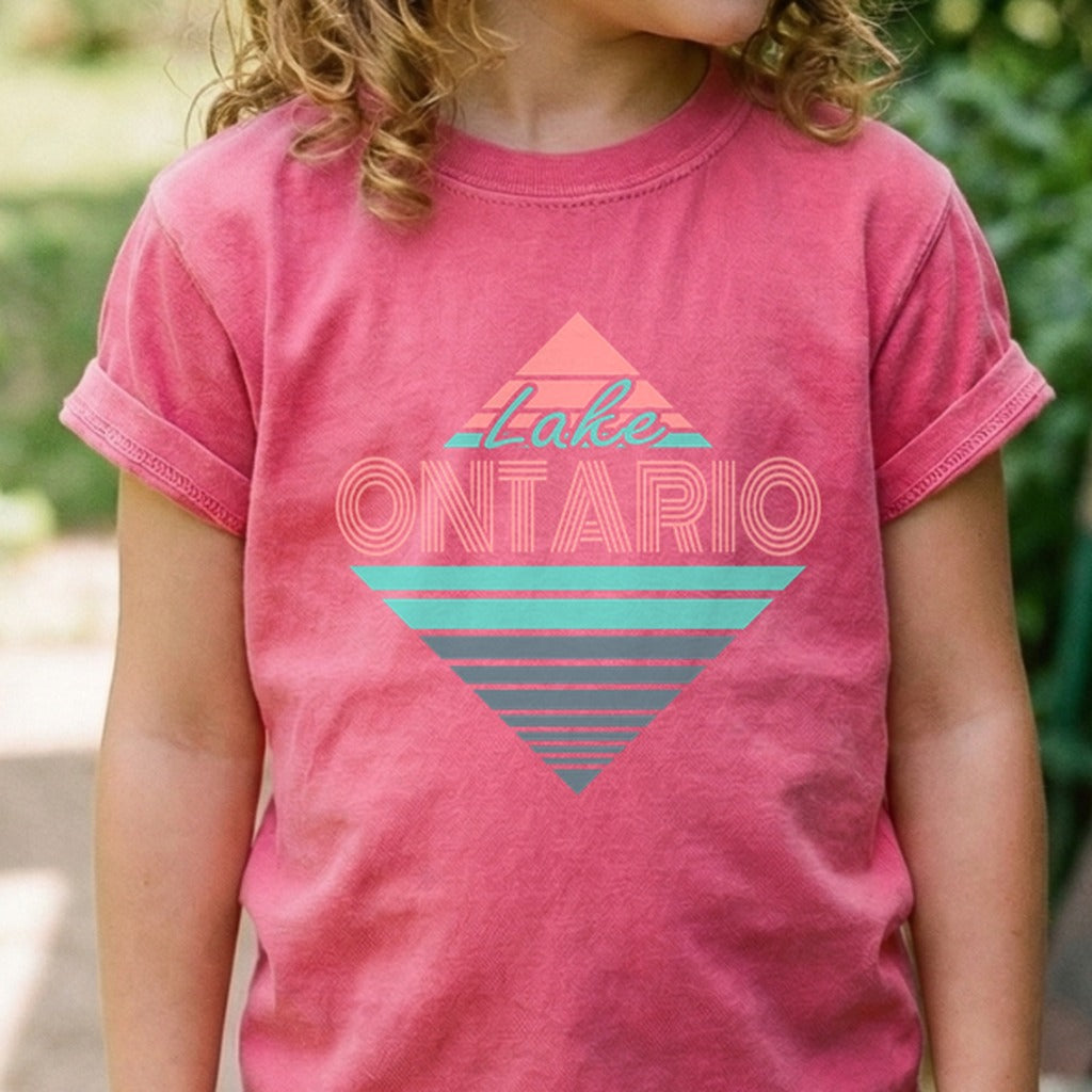 Diamond Retro Lake Ontario Kids Cotton T-Shirt
